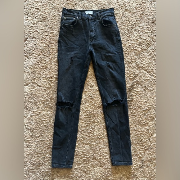 Boyish The Zachary High Rise Skinny Jeans black Size 25 gently used ripped Jean - Picture 1 of 11